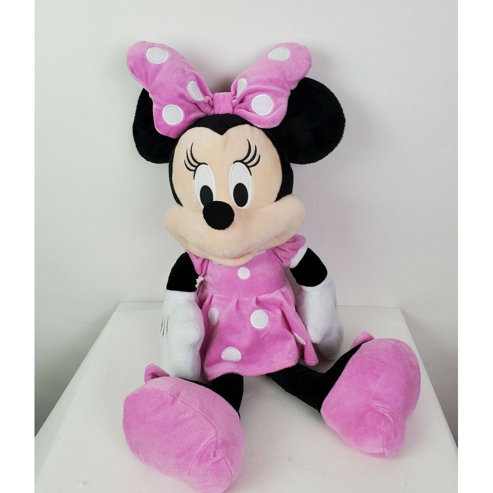 Disney Store Minnie Mouse‎ Plush 27" Large Pink Polka Dot Toy